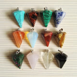 Mixed Stone Cone Pendants for Jewelry Necklace 24pcs/lot