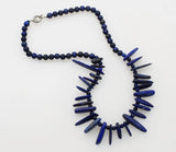Freshwater Pearl Lapis Branch Necklace 19inch Nature Beads
