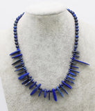 Freshwater Pearl Lapis Branch Necklace 19inch Nature Beads