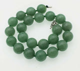 Green Jade Necklace 16/18/20mm 17" Beaded Jewelry