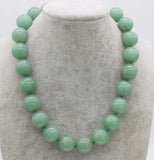 Green Jade Necklace 16/18/20mm 17" Beaded Jewelry