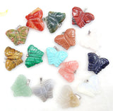 8pcs Mixed Stone Pendulum Butterfly Charms for Necklace Jewelry Making