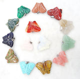 8pcs Mixed Stone Pendulum Butterfly Charms for Necklace Jewelry Making