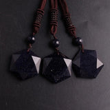 3pcs Reiki Hexagram Meditation Sandstone Natural Stone Beads Necklace