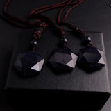 3pcs Reiki Hexagram Meditation Sandstone Natural Stone Beads Necklace