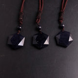 3pcs Reiki Hexagram Meditation Sandstone Natural Stone Beads Necklace