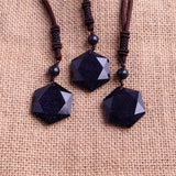 3pcs Reiki Hexagram Meditation Sandstone Natural Stone Beads Necklace