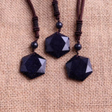 3pcs Reiki Hexagram Meditation Sandstone Natural Stone Beads Necklace