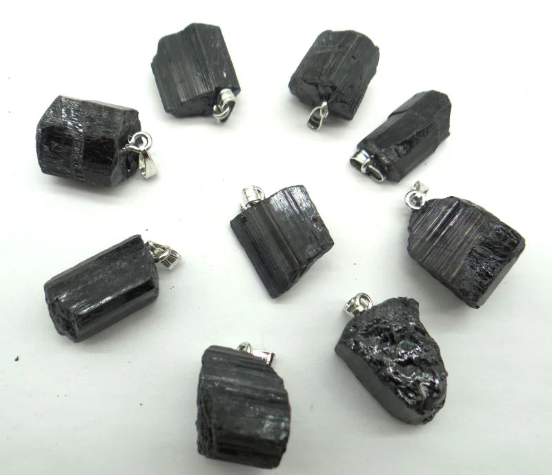 Natural Tourmaline Repair Ore for DIY Jewelry Making Pendant Necklace 10pcs