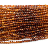 Natural Garnet Round Rondelled Faceted Beads for Jewelry Making