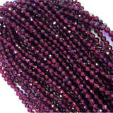 Natural Garnet Round Rondelled Faceted Beads for Jewelry Making