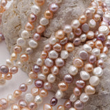 Baroque Freshwater Pearl Necklace Natural Pink Purple Multicolor 6-9mm