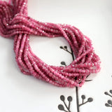 Pink Tourmaline Faceted Rondelle Seed Beads 2x3mm/3x4mm 7.5 inch DIY Jewelry