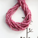 Pink Tourmaline Faceted Rondelle Seed Beads 2x3mm/3x4mm 7.5 inch DIY Jewelry