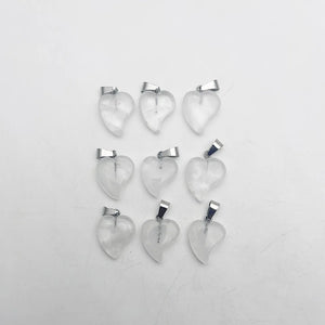 Crystal Natural Stone Heart Necklace Charms Love Pendants for Women 12Pc