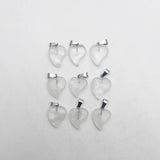 Crystal Natural Stone Heart Necklace Charms Love Pendants for Women 12Pc