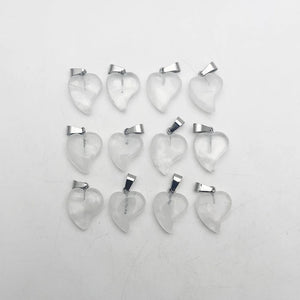 Crystal Natural Stone Heart Necklace Charms Love Pendants for Women 12Pc