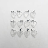 Crystal Natural Stone Heart Necklace Charms Love Pendants for Women 12Pc