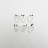 Crystal Natural Stone Heart Necklace Charms Love Pendants for Women 12Pc