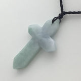 Natural Stone AA Cross Pendant Necklace Good Luck Adjustable Length