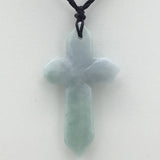Natural Stone AA Cross Pendant Necklace Good Luck Adjustable Length