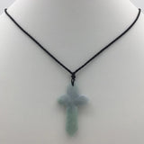 Natural Stone AA Cross Pendant Necklace Good Luck Adjustable Length