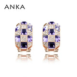 Colorful Queen Clip Earrings with Crystals from Austria