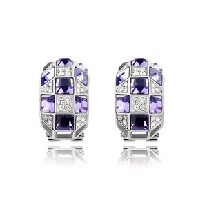 Colorful Queen Clip Earrings with Crystals from Austria
