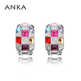 Colorful Queen Clip Earrings with Crystals from Austria