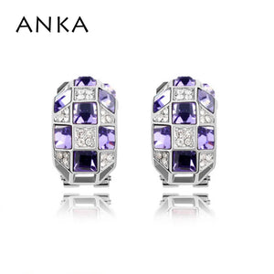 Colorful Queen Clip Earrings with Crystals from Austria