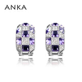 Colorful Queen Clip Earrings with Crystals from Austria
