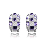Colorful Queen Clip Earrings with Crystals from Austria