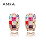 Colorful Queen Clip Earrings with Crystals from Austria