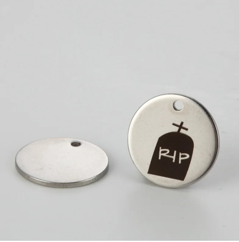 Stainless Steel Halloween RIP Tombstone Charm 20pcs