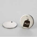 Stainless Steel Halloween RIP Tombstone Charm 20pcs