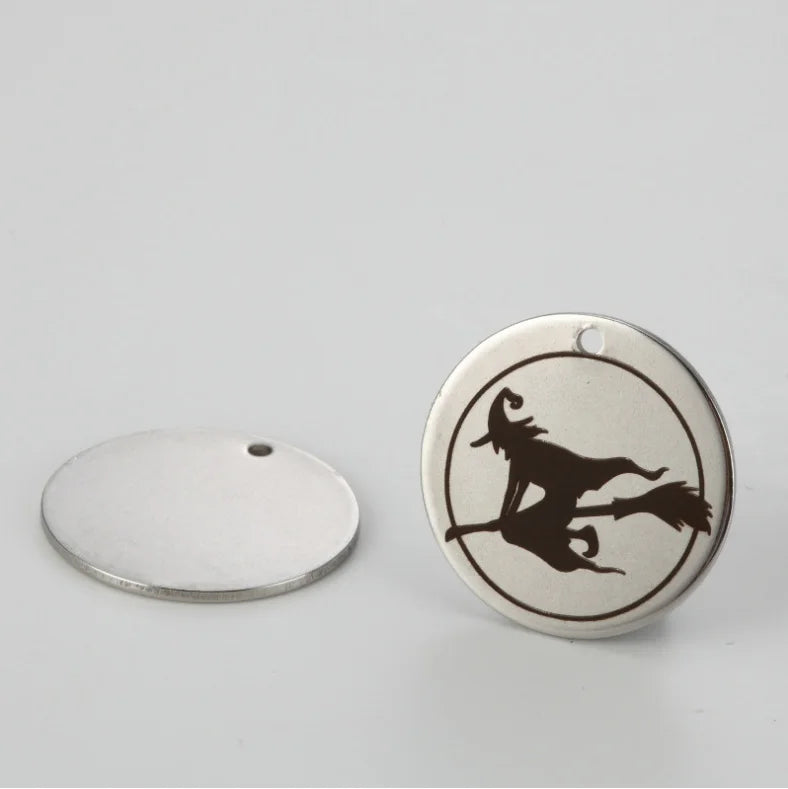Stainless Steel Halloween Charm Pendant Witch Broom 20pcs
