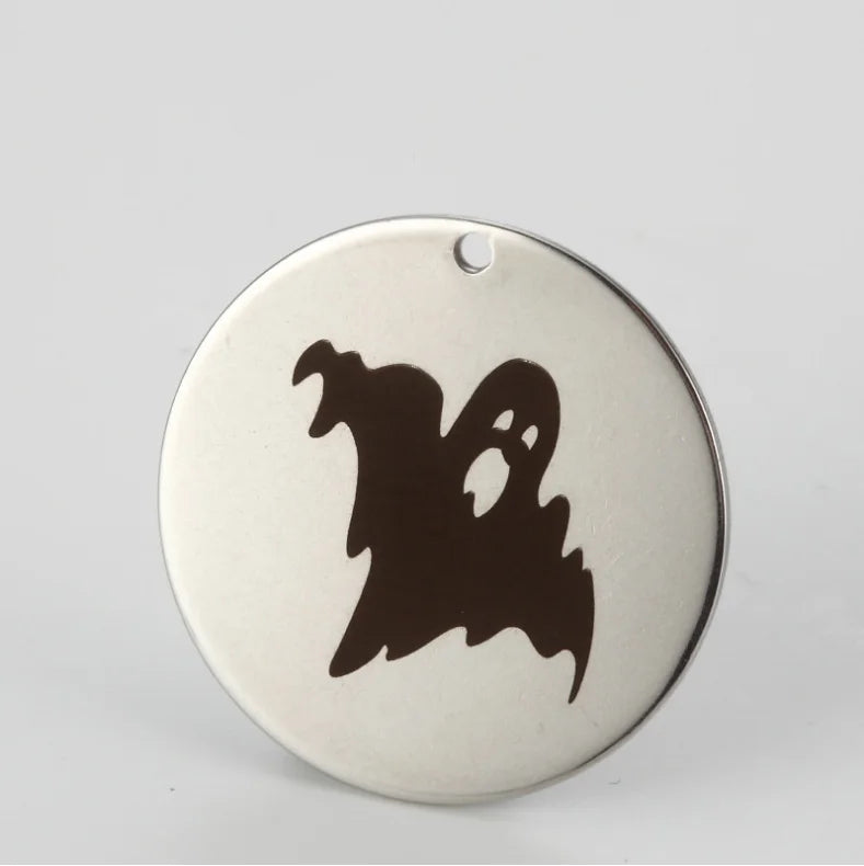 Halloween Ghost Charm 20pcs Stainless Steel Spooky Jewelry Pendant