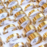 Wholesale 36/50pcs 4MM 6MM 8MM Gold-Plated Stainless Steel Rings Wedding Jewelry