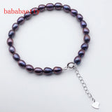 Freshwater Pearl Bracelet 5-6MM AA Pink Purple 925 Sterling Silver Clasp