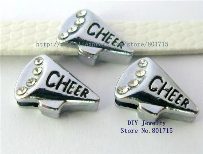 Wholesale Cheer Megaphone Slide Charms 50pcs DIY Charms