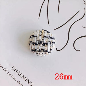 100pcs 26mm Stripe Pattern Flatback Beads DIY Jewelry Earring/Garment Accessory