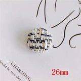 100pcs 26mm Stripe Pattern Flatback Beads DIY Jewelry Earring/Garment Accessory