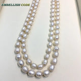 Winter Sweater Triple Long Necktie Necklace Freshwater Pearls