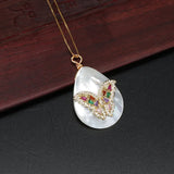 Rainbow CZ Butterfly Charm Choker Necklace