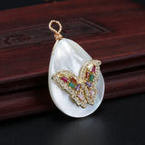 Rainbow CZ Butterfly Charm Choker Necklace