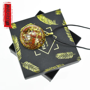 Natural Stone Orgone Orgonite Pendant Fengshui Healing Resin Necklace