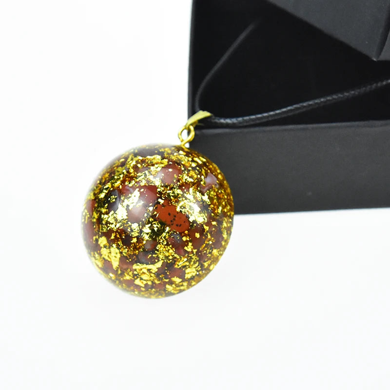 Natural Stone Orgone Orgonite Pendant Fengshui Healing Resin Necklace