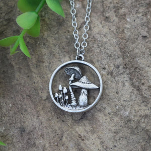 Witchy Forrest Mushroom Necklace Gothic Jewellery
