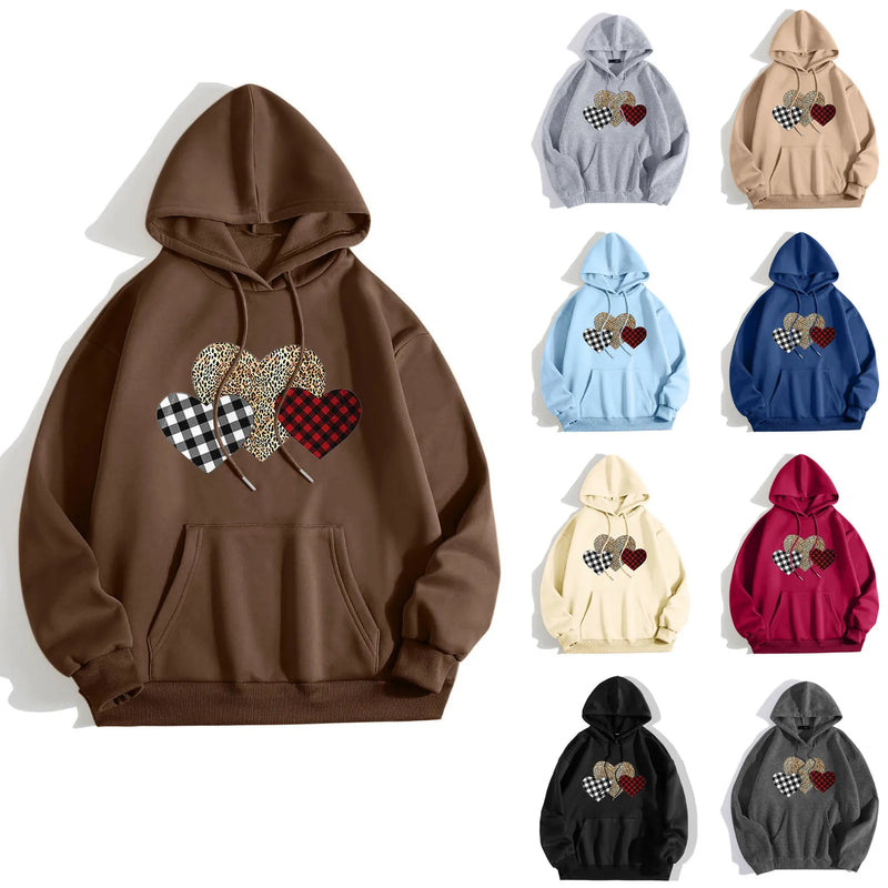 Men Women Graphic Hooded Sweatshirt Long Sleeve Top