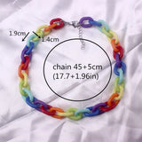 Rainbow Plastic Chains Clip-On Earrings